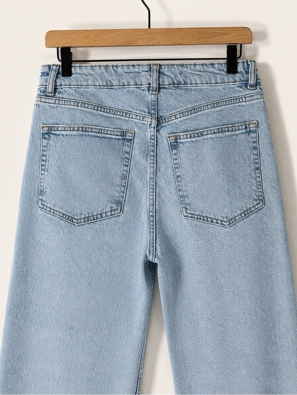 H&M Light Wash Wide Leg Jeans Women’s Size 10 High Rise Stretch Denim - Picture 5 of 8